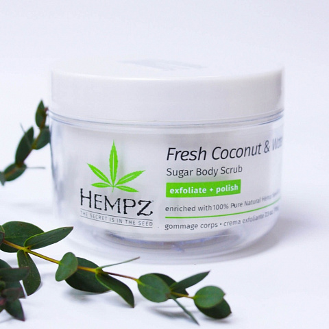 Сахарный скраб для тела Кокос-Арбуз "HEMPZ" - изображение 2