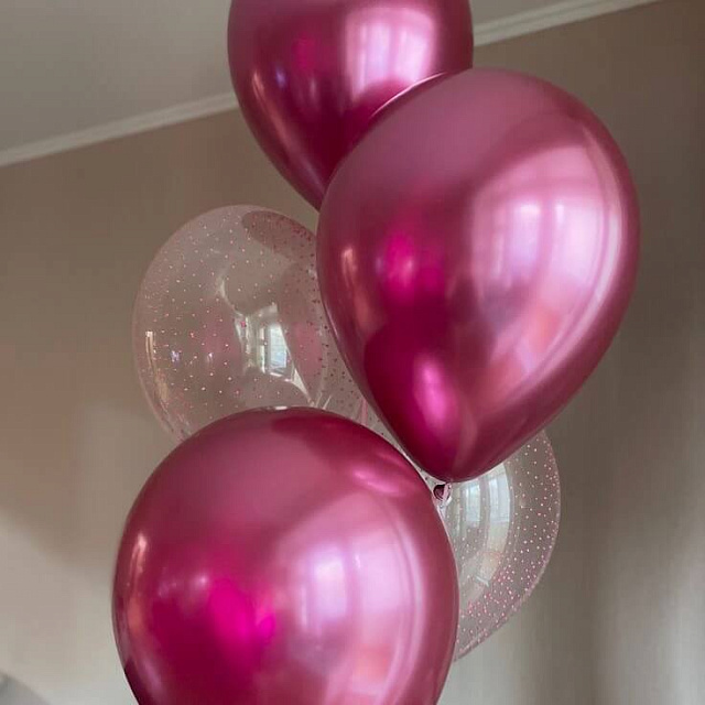 Связка гелиевых шаров "Фуксия" - изображение 2
