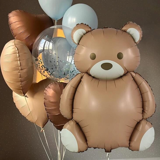 Шары на день рождения мальчику: Воздушный шар Мишка сатин