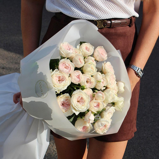 Букет пионовидных роз "Кремовый" - изображение 2