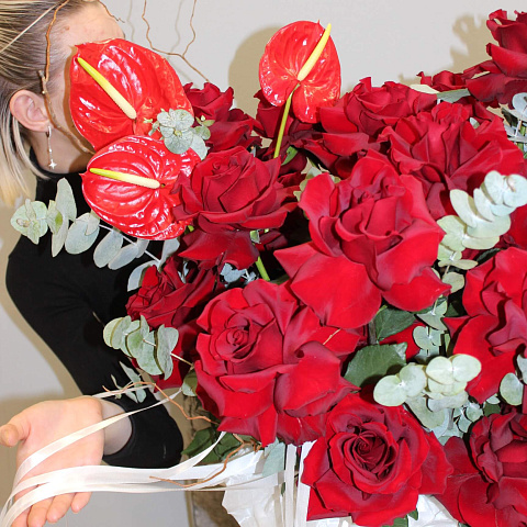 цилиндр с французской розой "любовь"