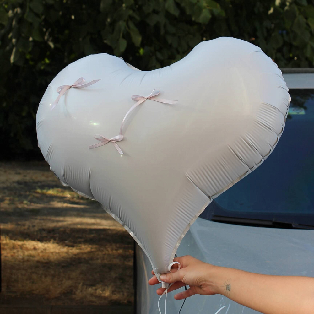 Сердце фольгированное с бантиком