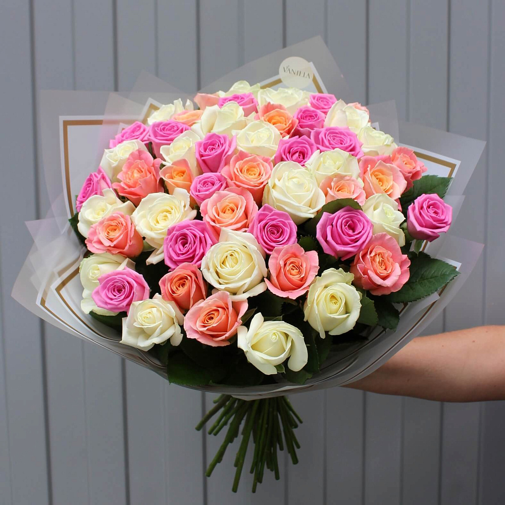 Букет из 51 розы микс 50 см