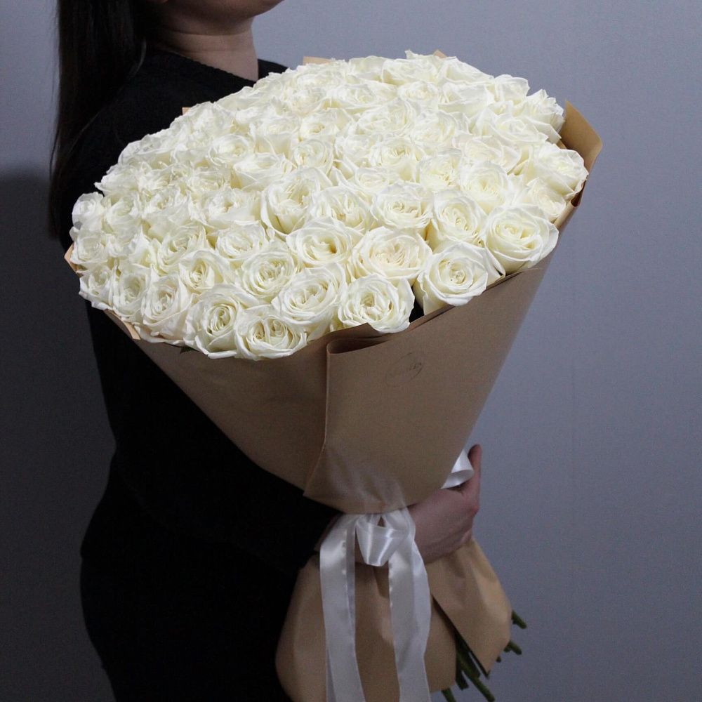 Букет из 75 роз Плайя Бланка 60 см