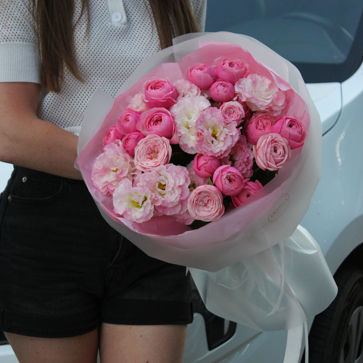 Розовый сборный букет