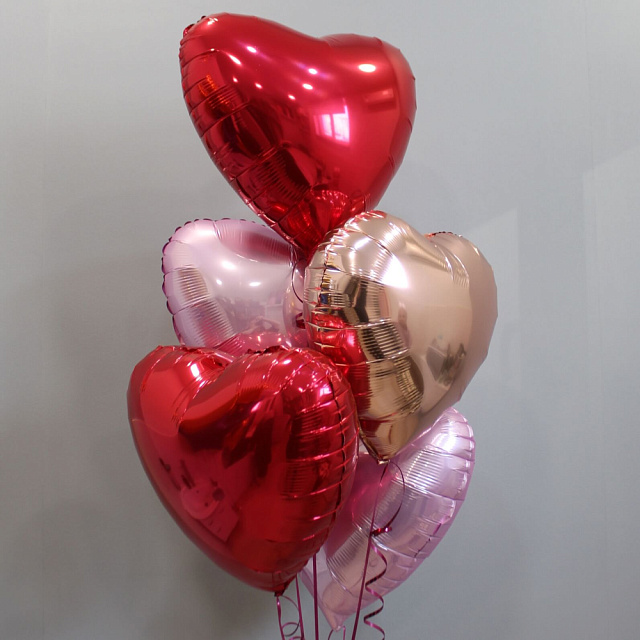 Композиция из 5 шаров "Сердца" - изображение 2