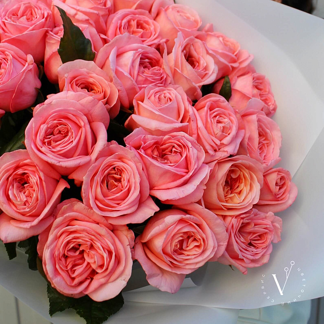 Пионовидные розы: Букет из розы Лондон Ай 29 штук 60 см