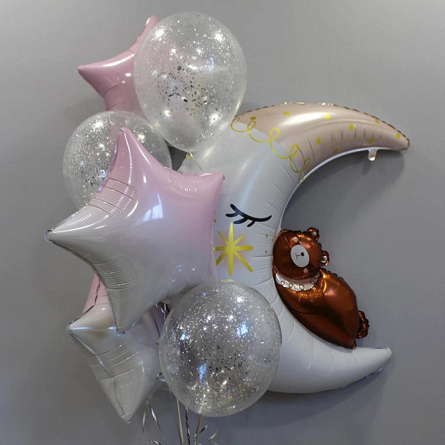 Связка шаров на выписку «Полумесяц» - изображение 2