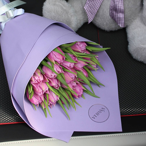 Букет из 19 пионовидных тюльпанов - изображение 2