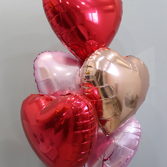 Композиция из 5 шаров "Сердца"