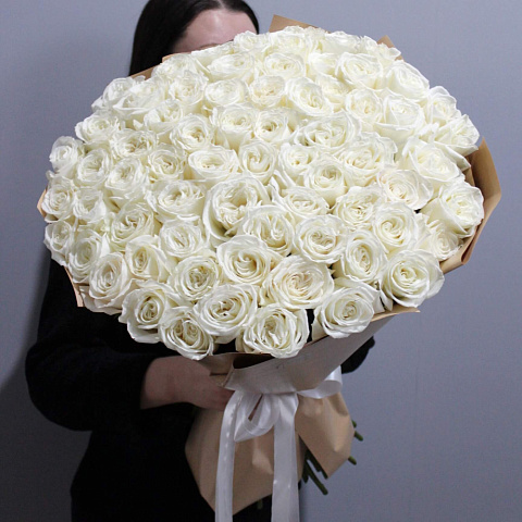 Букет из 75 роз Плайя Бланка 60 см - изображение 2