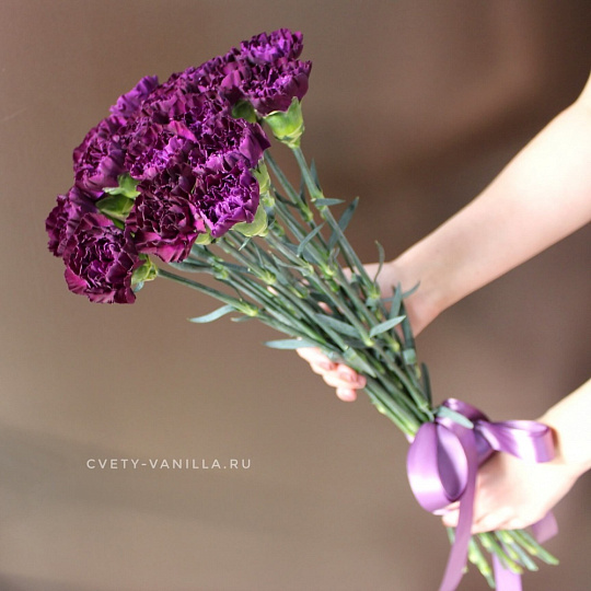 Букет с фиолетовыми гвоздиками