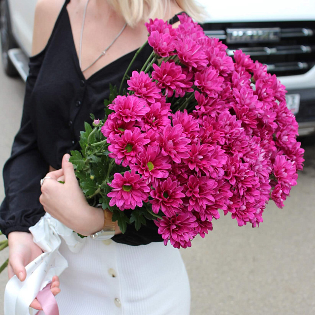 Букет из розовых хризантем - изображение 2