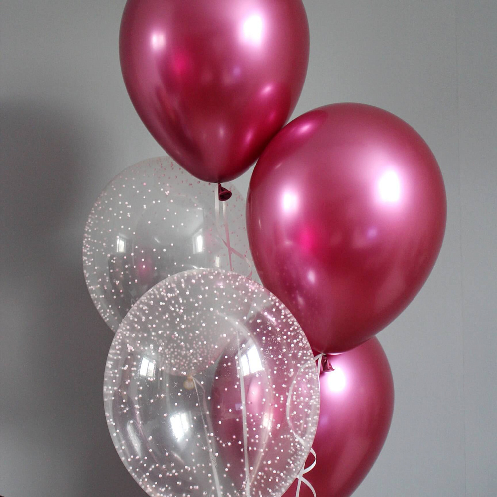 Связка гелиевых шаров "Фуксия"