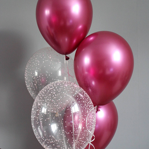 Связка гелиевых шаров "Фуксия"