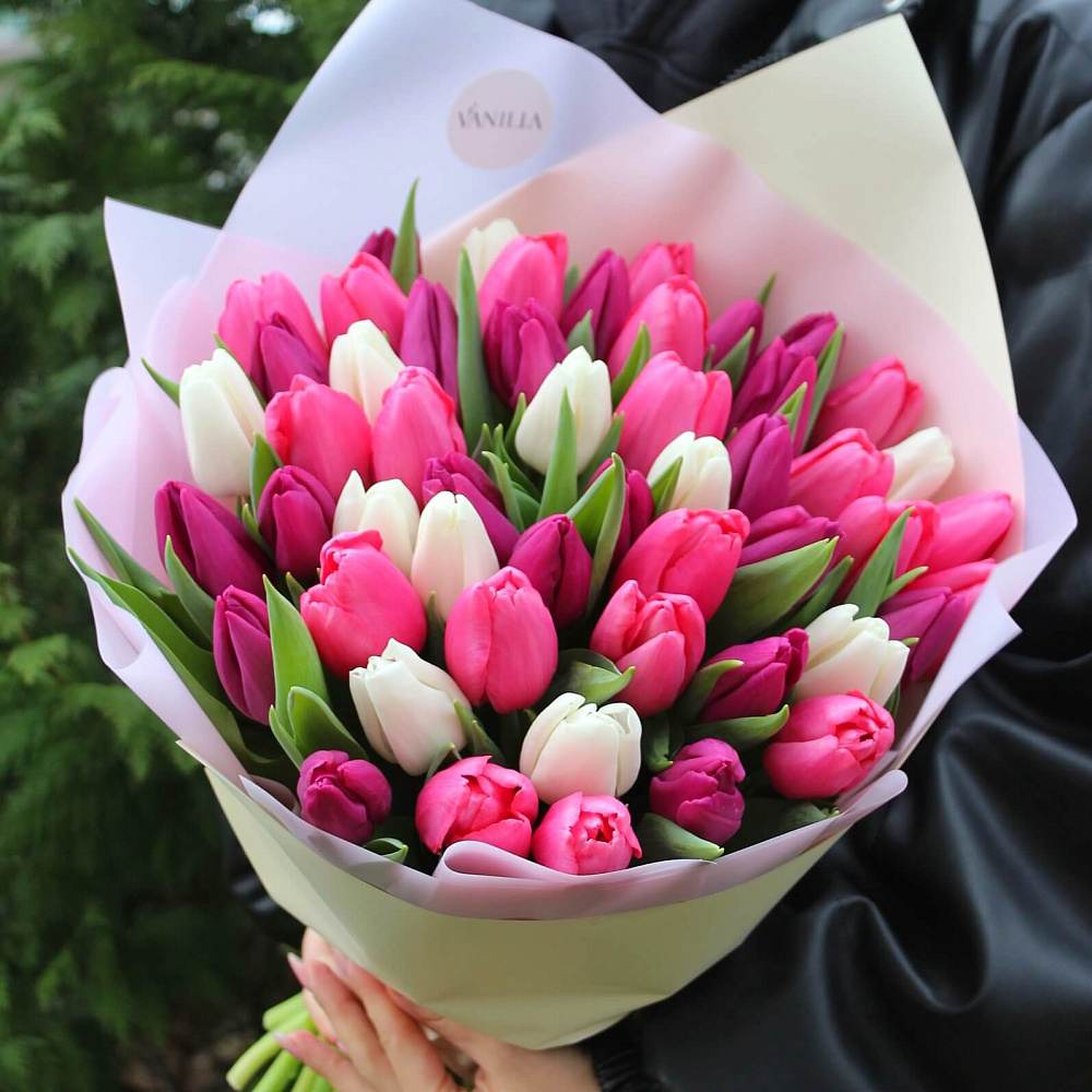 Букет тюльпанов 51 шт "Микс цветов"