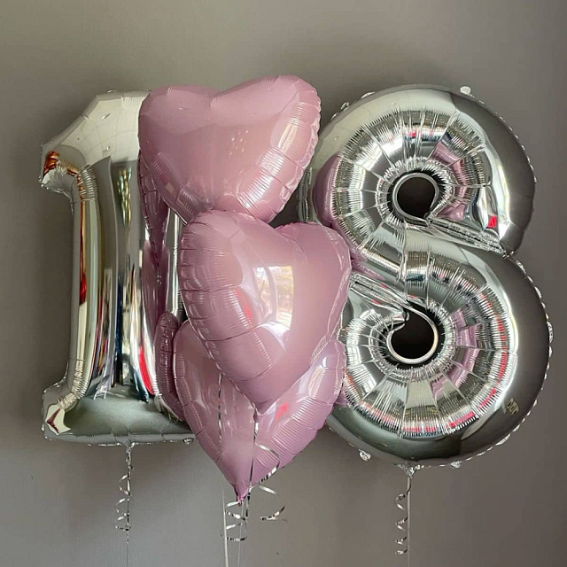 Набор из шаров цифр и сердец - изображение 2