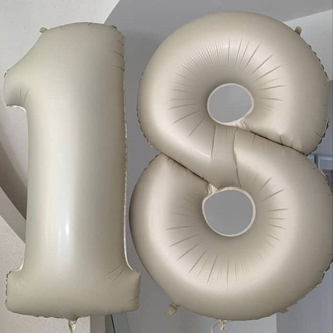 Шары цифры кремовые Мистик 2 шт - изображение 2