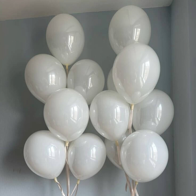 Две связки стеклянных латексных белых шаров - изображение 2