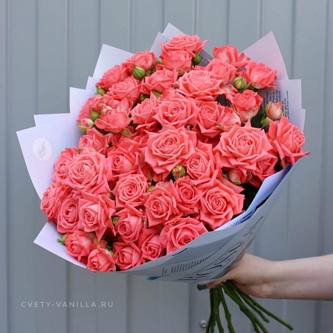 Букет из кустовой розы Барбадос 50 см - изображение 2