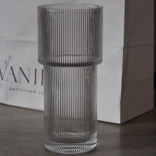 Стеклянная ваза для цветов 25 см - изображение 2