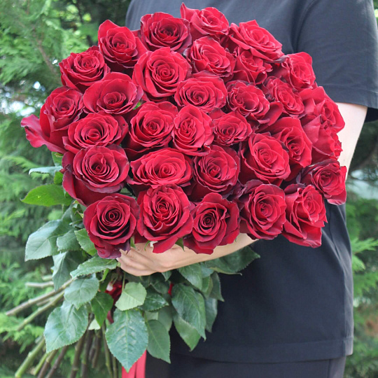 31 голландская красная роза 70 см - изображение 2
