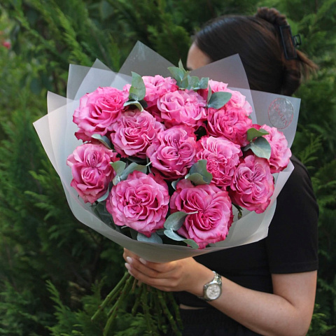 Букет из розы Кантри Блюз и эвкалипта - изображение 2