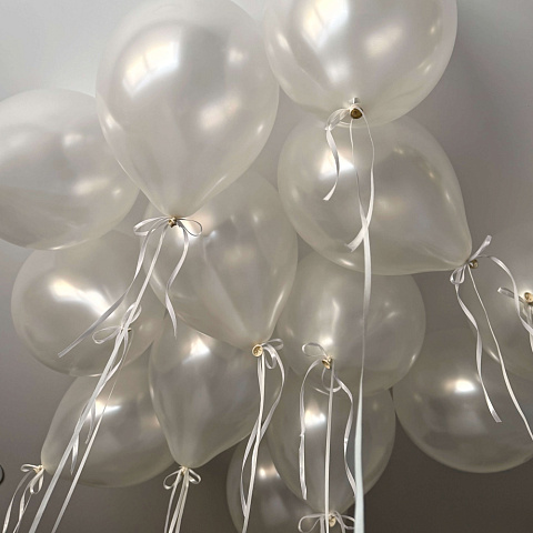 Шары Белый Перламутр 15 шт - изображение 2