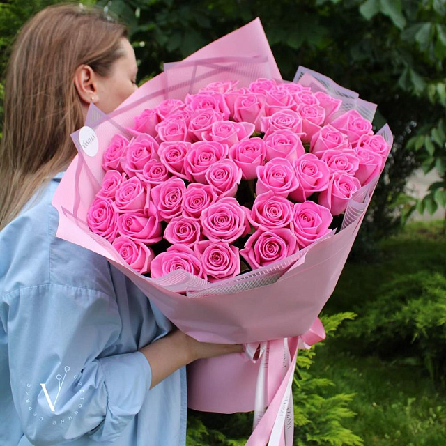 Букет из 51 розы Аква 60 см - изображение 2