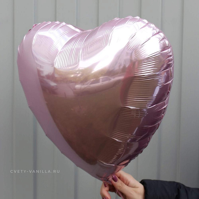 Шар сердце розовое золото - изображение 2