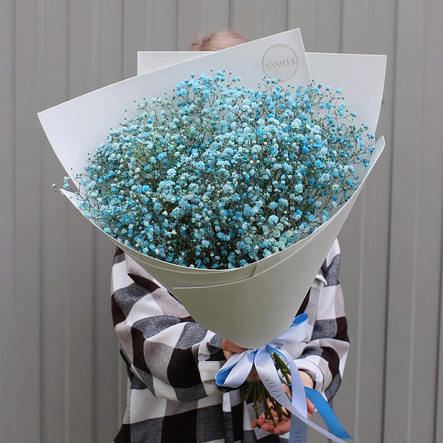 Букет из 7 веток голубой гипсофилы - изображение 2