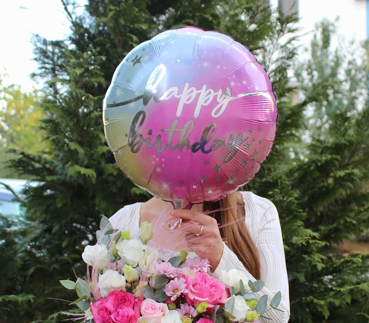 Фольгированный шар ко дню рождения девочке