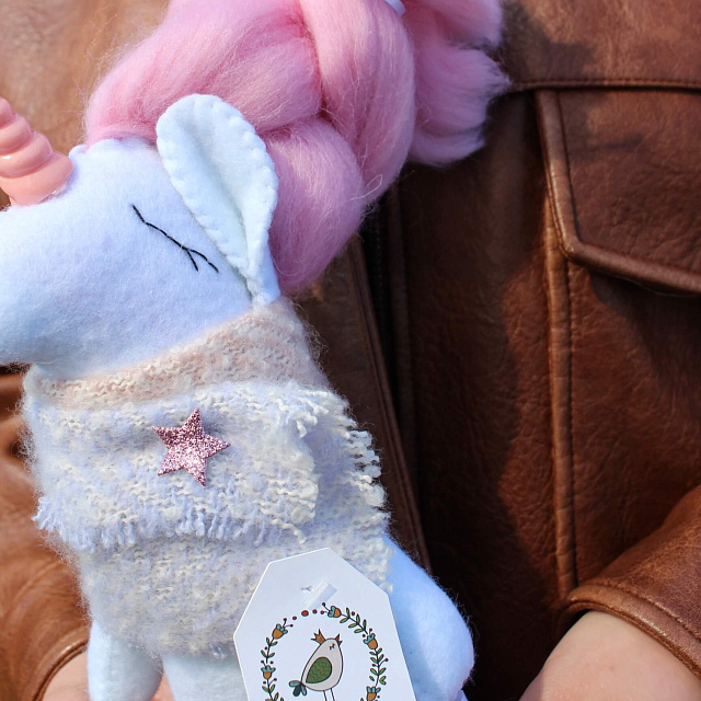 Мягкие игрушки: Игрушка белый единорог