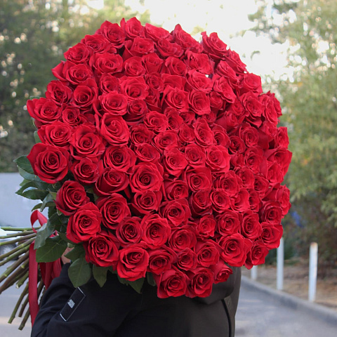 Букет из 101 розы Эксплорер 80 см - изображение 2