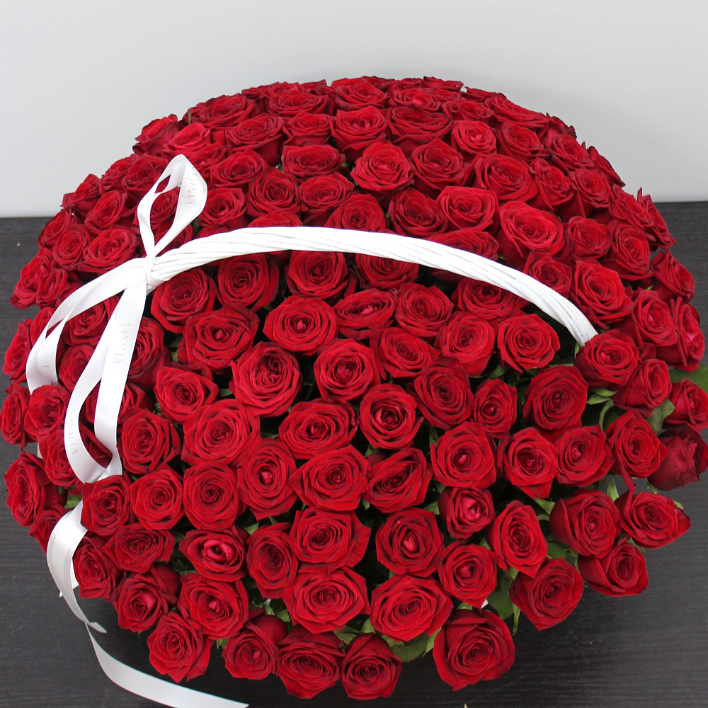 Корзина из 151 красной розы