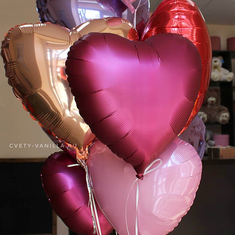 Праздничные фольгированные шары "Сердца"