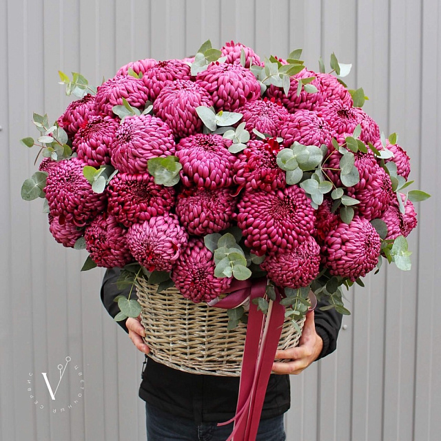 Корзина с одноголовой хризантемой VIP - изображение 2