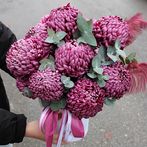 бокс из хризантем бигуди перпл - изображение 2