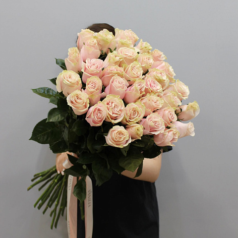 Розовые розы: Букет из 35 роз Пинк Мондиаль