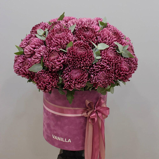 Бархатный цилиндр с хризантемой «Премиум» - изображение 2