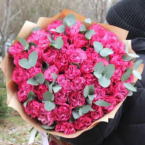 Букет из розы Кантри Блюз с эвкалиптом - изображение 2