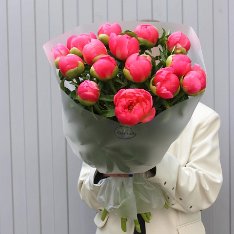 Букет из 15 пионов Coral Charm - изображение 2