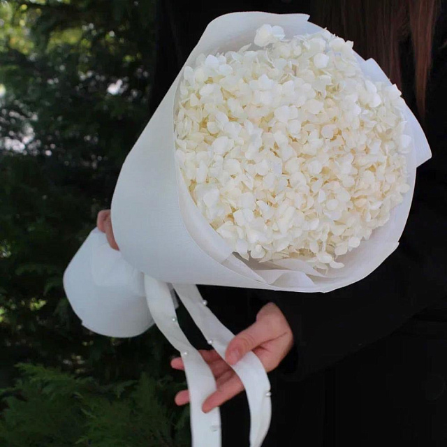 Букет из стабилизированной гортензии "Vanilla" - изображение 2