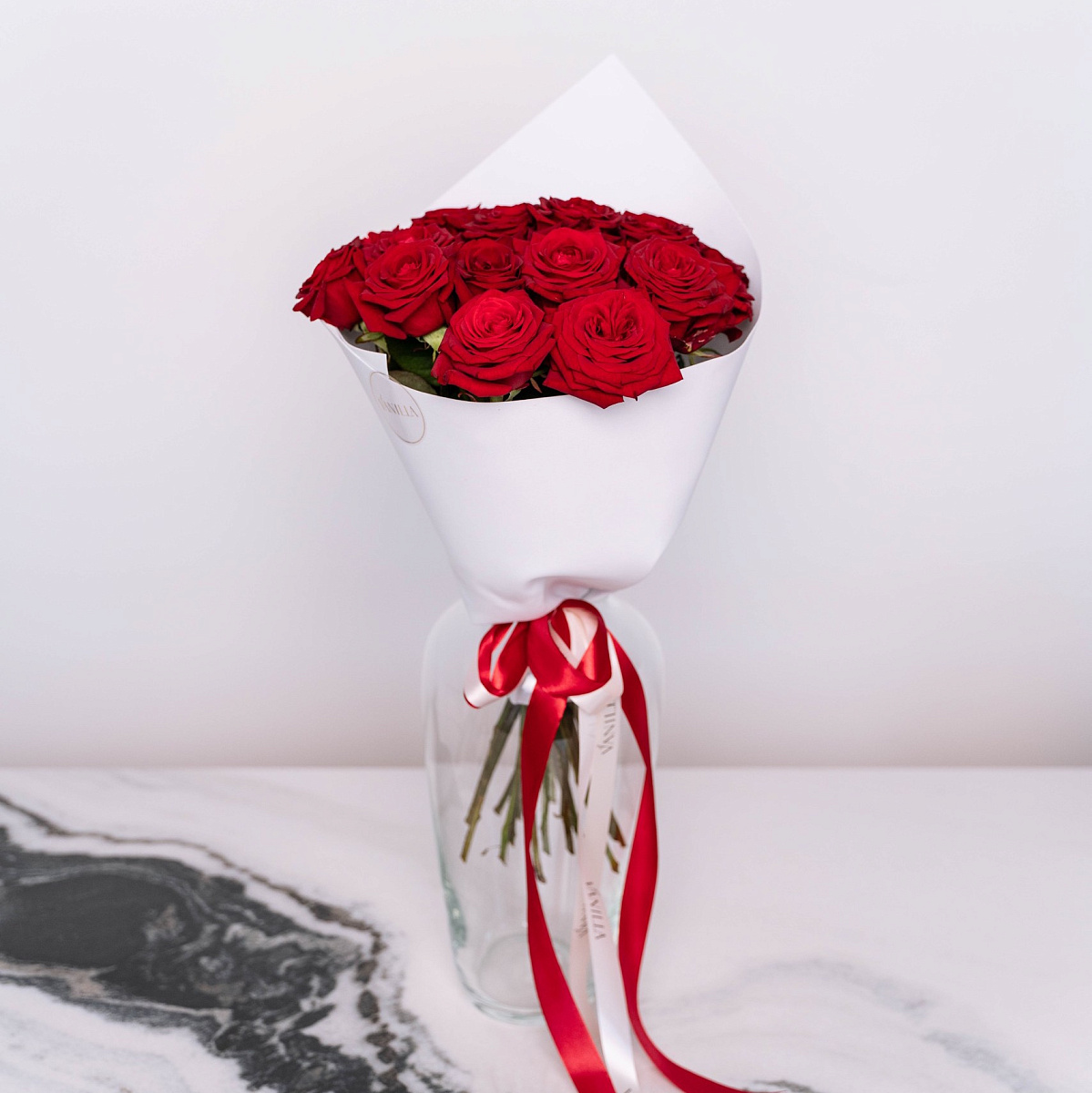 Стеклянная ваза для букета 32 см