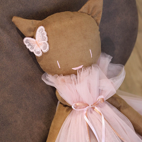 Новогодние композиции с цветами: Игрушка ручной работы «Кошечка балерина»