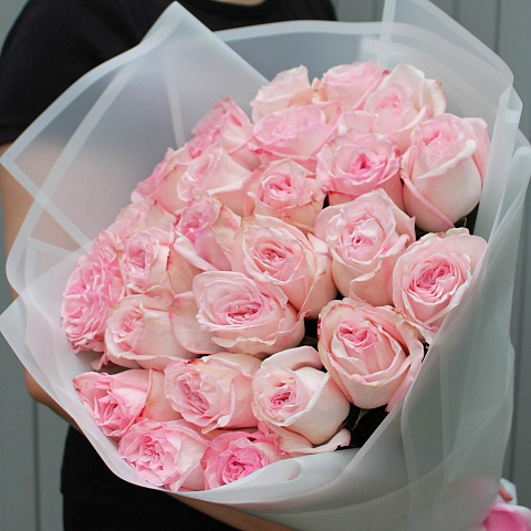 25 роз: Букет из 25 ароматных розовых роз