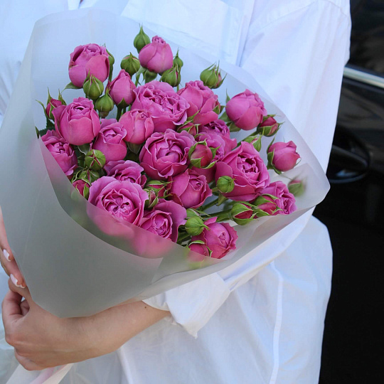 Букет из 5 веток пионовидной розы Мисти Баблс