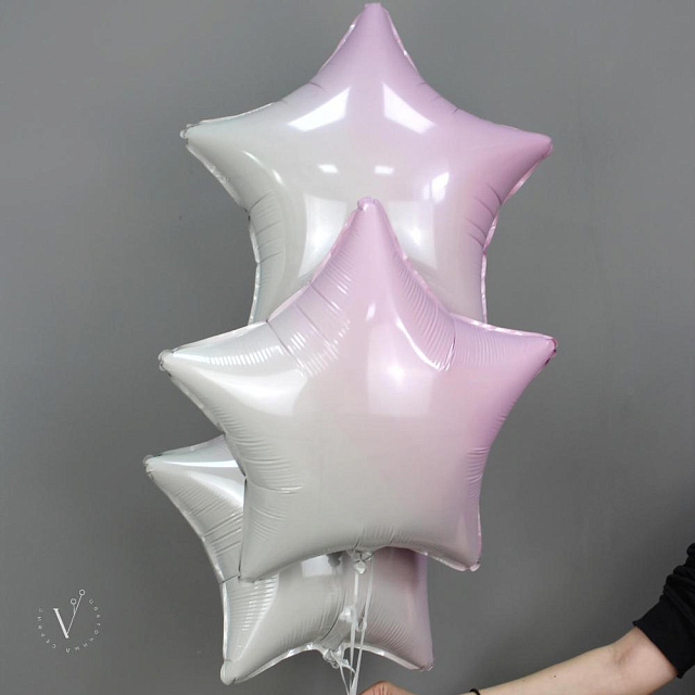 Набор из 3х шаров звезд градиент - изображение 2