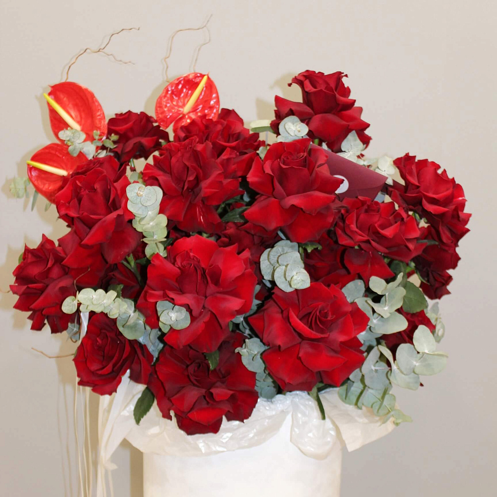 цилиндр с французской розой "любовь"