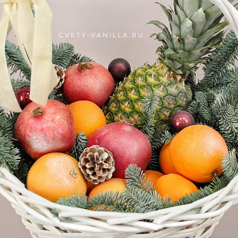 Подарочные корзины: Фруктовая корзина "NEW YEAR"
